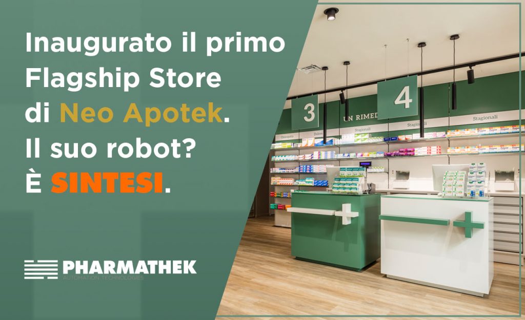 Il robot SINTESI è stato installato anche nel primo Flagship Store Neo Apotek, inaugurato a Bergamo il 23 giugno 2022. Ecco alcuni scatti dei festeggiamenti.