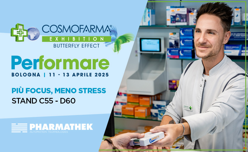 A Cosmofarma 2025 scopri l'automazione Pharmathek per una farmacia con più focus e meno stress. Prenota subito la tua prova.