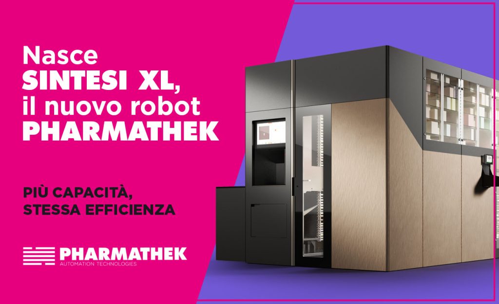 Scopri SINTESI XL, il robot Pharmathek con capacità superiore e densità di stoccaggio aumentata. Più spazio, stessa efficienza e tecnologia evoluta.