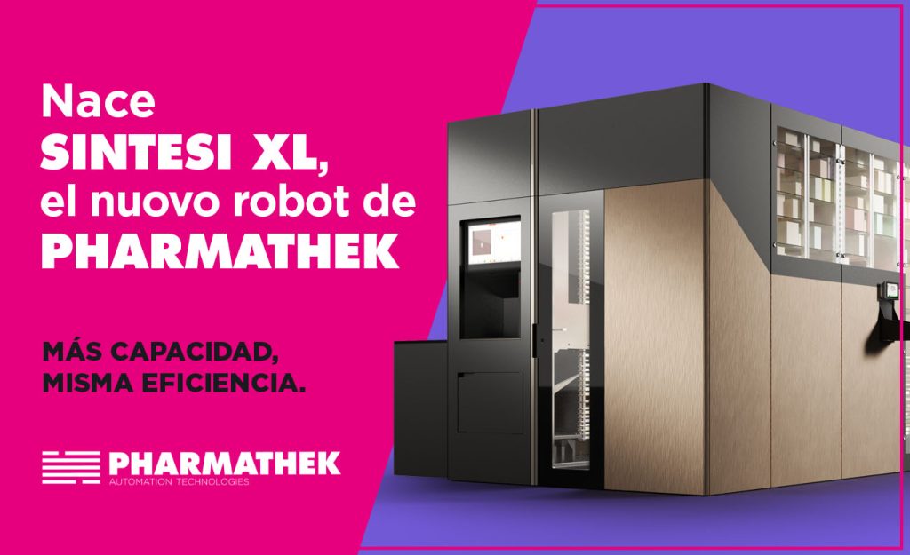 Descubre SINTESI XL, el robot de Pharmathek con mayor capacidad y densidad de almacenamiento aumentada. Más espacio, misma eficiencia...